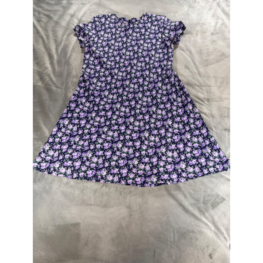 VTG 90s PositiveAttitude Floral Cottage Core Prairie Midi Tie Back Dress Sz 10